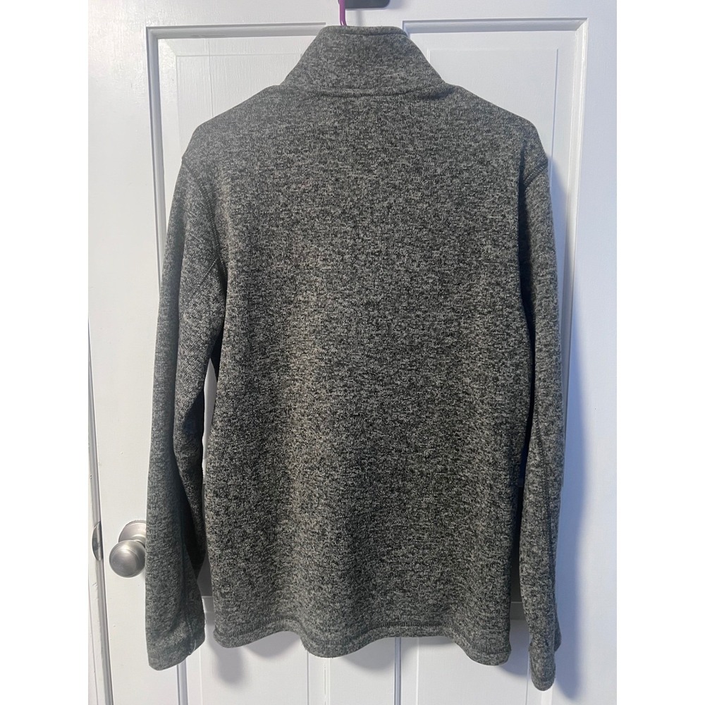 Eddie Bauer Fleece Jacket Mens S Gray Full Zip Marled Knit - Picture 5 of 8